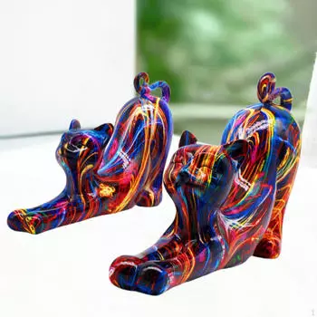 Статуэтка кошки, статуэтка животного, подарки, украшение, скульптура для журнального столика, дома Style C