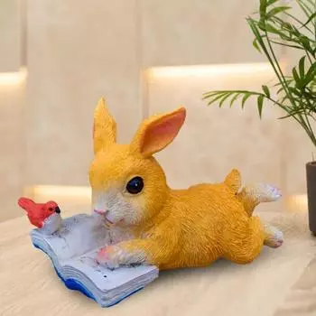 Статуэтка кролика Yousheng Reading, фигурка кролика из смолы, садовый декор, коллекционная статуэтка кролика, настольное украшение для домашнего офиса Rabbit