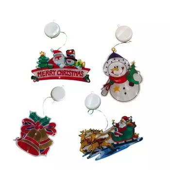 Статуэтка куклы ведьмы на Хэллоуин, украшение для рабочего стола, светодиодная рождественская лампа на присоске, светодиодная лампа для украшения окна в форме пожилого снеговика One Size