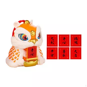 Статуэтка льва для празднования китайского года, декоративный элемент для гостиной оранжевый