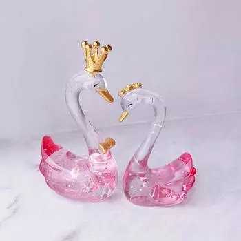 Статуэтка лебедя из хрустальной смолы, фигурка лебедя, украшение на торт, скульптура, выпечка торта, свадебный торт на день рождения, домашний декор, фигурки, ремесло