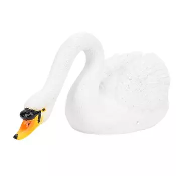 Статуэтка лебедя из смолы, плавающая имитация статуи лебедя для садового пруда, реалистичное садовое животное белый