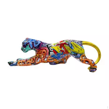 Статуэтка леопарда, скульптура животного 16x4,3x5 дюймов, декоративная полка, украшение для стола Style A