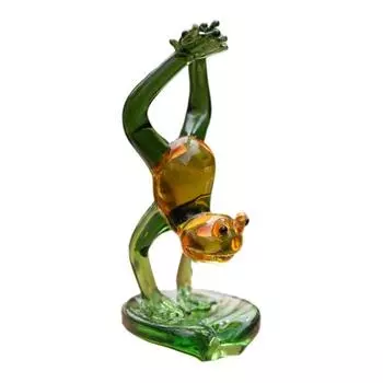 Статуэтка лягушки для йоги, мультяшная пара лягушек, смола, спортивная скульптура лягушки, украшение для дома, офиса, настольное украшение N