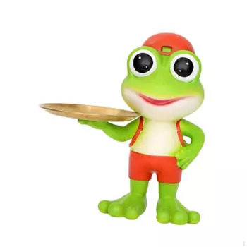 Статуэтка лягушки из смолы, держатель для ключей, поднос, украшение, современное искусство, универсальные ювелирные изделия, серьги, входная группа