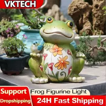 Статуэтка лягушки на солнечной батарее, водонепроницаемый милый ночник в виде лягушки, креативное забавное украшение в виде лягушки для украшения двора CHINA