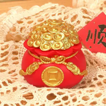 Статуэтка Lucky Bag, настольный орнамент, декор в честь года Дракона, маленькая коллекционная статуя бассейна с сокровищами