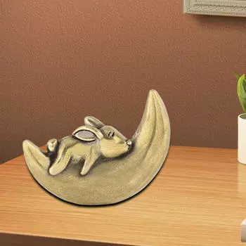 Статуэтка Лунного Кролика, миниатюрная фигурка кролика, украшение, коллекционное животное для праздника середины осени