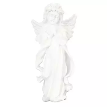 Статуэтка младенца-ангела белая высотой 10,8 дюйма, ручная резьба, богатая деталями, смоляная фигурка херувима для сада