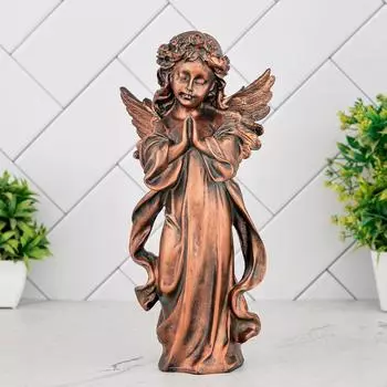 Статуэтка молящегося ангела для удачи, предмет интерьера для гостиной и подарки-(Античная медь)