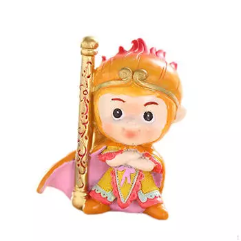 Статуэтка мультяшной обезьяны, миниатюрная статуэтка из смолы, украшение для дома, скульптура, фигурка животного Purple Pink Cloak