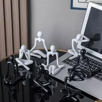 Статуэтка мыслителя, абстрактная статуэтка йоги, пластиковая ручная работа, скульптура, домашний декор, украшения для офиса и рабочего стола as the picture