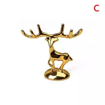 Статуэтка оленя оленя в скандинавском стиле, рождественский олень, художественная статуэтка, старинная золотая ручная работа, украшение для дома, украшение стола, подарок C