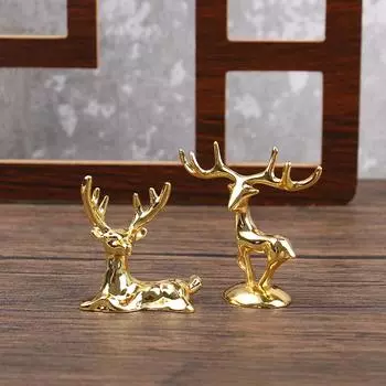 Статуэтка оленя оленя в скандинавском стиле, рождественский олень, художественная статуэтка, старинная, золотистая, железная, ручная работа, украшение для дома, украшение стола, подарок
