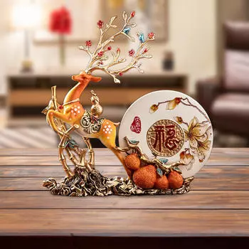 Статуэтка оленя, полноцветная скульптура, настольное украшение для террасы полки кафе