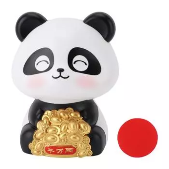 Статуэтка панды на солнечной батарее, украшение для удачи и фортуны, статуэтка панды на солнечной батарее, приборная панель автомобиля