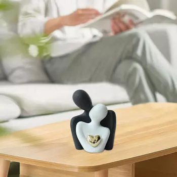 Статуэтка пары, украшение для влюбленных, современная скульптура из смолы, фигурка объятий на День святого Валентина