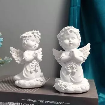 Статуэтка персонажа богини, ангельское крыло, художественная статуэтка, офисный шкаф, декор, скульптура из смолы, украшение для рабочего стола, украшение для дома