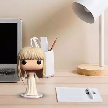Статуэтка певицы с большой головой, статуэтка из смолы, скульптура, игрушка, украшение для домашнего офиса, рабочего стола C