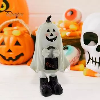 Статуэтка привидения на Хэллоуин, статуэтка маленького привидения из смолы, подарочные коробки с конфетами, праздничное украшение для стола на Хэллоуин A