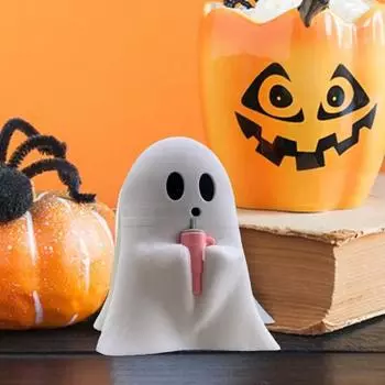 Статуэтка привидения на Хэллоуин Yousheng, миниатюрная статуэтка привидения из смолы, пьющее привидение, настольное украшение для домашнего декора, журнального столика, книжной полки, гостиной A