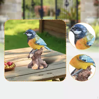 Статуэтка птицы из смолы, украшение для дома, декоративная, небольшая садовая скульптура, украшение для On the branch