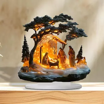 Статуэтка «Рождение Иисуса», рождественская статуэтка, настольное украшение, акриловая скульптура для офиса, гостиной