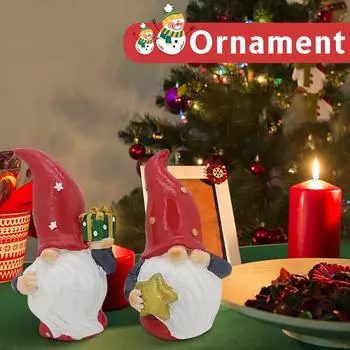 Статуэтка рождественского гнома, зимние настольные гномы, фигурки гномов из смолы, рождественская кукла-гном, One Size