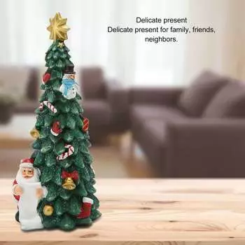 Статуэтка рождественской елки, прочная, невыцветающая смоляная фигурка рождественской елки, изысканное украшение для рабочего стола комнаты
