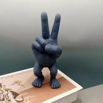 Статуэтка с двумя пальцами из смолы, скульптура в виде ножниц для домашнего офиса, книжной полки, украшение, рождественский фестиваль, подарок жёлтый
