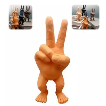 Статуэтка с двумя пальцами на ногах, смола, ножницы, жест, статуя, скульптура, домашний офис, настольная книжная полка, украшение, орнамент, Рождественский фестиваль жёлтый