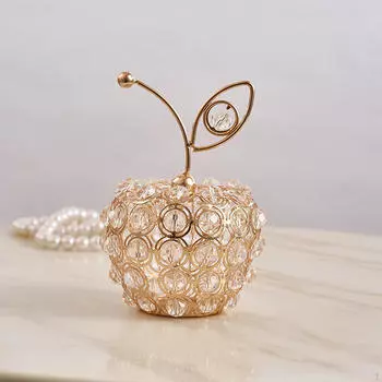 Статуэтка с фруктами, украшения ручной работы, коллекционные предметы со стразами для гостиной, книжная полка, вход Apples