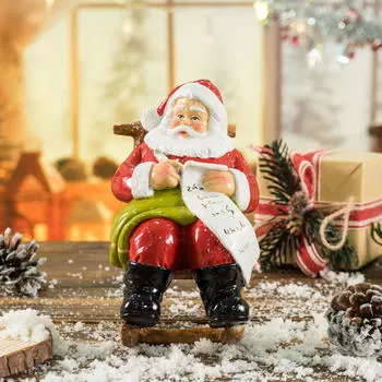 Статуэтка Санта-Клауса, статуэтка из смолы, рождественские украшения, декоративная скульптура для стола, офиса