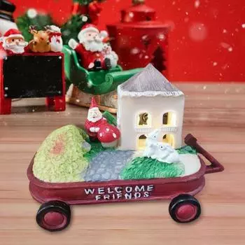 Статуэтка Санты, солнечный свет, мультяшный Санта-Клаус, кролик, скульптура, декоративная подсветка, садовая статуэтка для уличной клумбы, дорожки красный