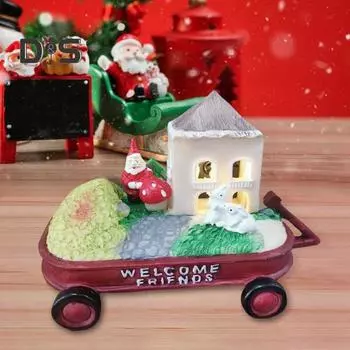 Статуэтка Санты, солнечный свет, мультяшный Санта-Клаус, кролик, скульптура, декоративная подсветка, садовая статуэтка для уличной клумбы, дорожки красный