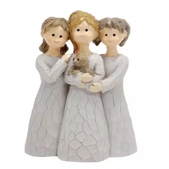 Статуэтка сестры ангела мемориальная дружба смола декоративная 3 девочка ангел статуя украшение для дома
