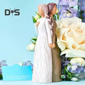 Статуэтка сестры из смолы, настольное украшение для сестринской дружбы, украшение для гостиной, спальни, скульптура для девочек, сестринская любовь, подарок для подруг-сестер A