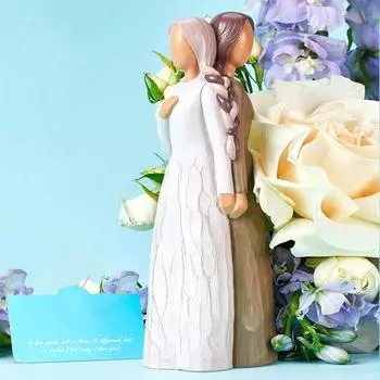 Статуэтка сестры из смолы, настольное украшение для сестринской дружбы, украшение для гостиной, спальни, скульптура для девочек, сестринская любовь, подарок для подруг-сестер