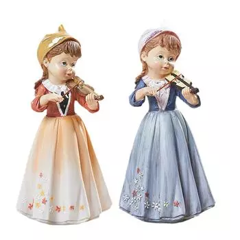 Статуэтка скрипачки, декоративная фигурка, художественные промыслы, настольное украшение, современная скульптура для книжного шкафа, кабинета, домашнего декора красный