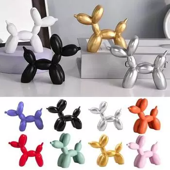 Статуэтка собаки из смолы, скандинавский щенок, настольное украшение, однотонная мини-скульптура щенка розовый