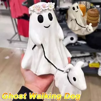 Статуэтка собаки-призрака на Хэллоуин, симпатичная жуткая собака-призрак, украшение на Хэллоуин, подарочная фигурка для домашнего декора, настольное украшение 15CM