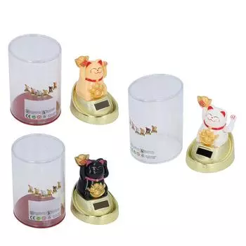 Статуэтка солнечной кошки удачи, яркая и уникальная энергосберегающая кошка богатства фэн-шуй для приборной панели автомобиля, рабочего стола S Yellow