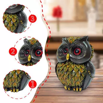 Статуэтка совы Акцент Креативное искусство Украшение Скульптура животного Фигурка для подарка на новоселье Фестивали зелёный