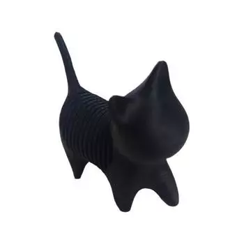 Статуэтка стоящего весеннего кота, черно-белая статуэтка котенка, скульптура, игрушка для снятия стресса и беспокойства, настольная белый