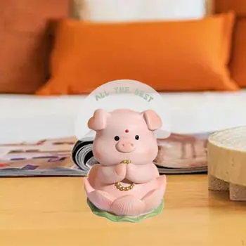 Статуэтка свиньи из смолы, украшение для дома, креативный милый орнамент, декоративная скульптура для книжной полки