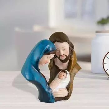 Статуэтка святого семейства Yousheng, рождественская статуэтка из смолы, Иосиф, Дева Мария, Иисус, рождение Иисуса, скульптура, украшение для домашнего офиса, настольное украшение, орнамент A