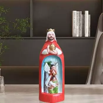 Статуэтка трех волхвов Рождество Христово Сцена рождения Иисуса Волхвы Смола L оранжевый