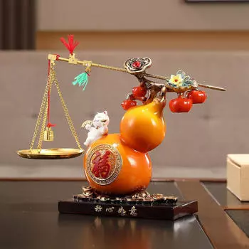 Статуэтка тыквы из смолы, китайская коллекция, подарок на день рождения, скульптура, украшение для спальни, для дома Orange