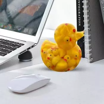 Статуэтка «Утка из уток», рождественская хеллоуинская ведьма, радужная желтая статуэтка утки, скульптура животного из смолы F