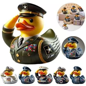 Статуэтка утки из смолы ветерана, салют, солдатская форма, статуя утки, скульптура животного